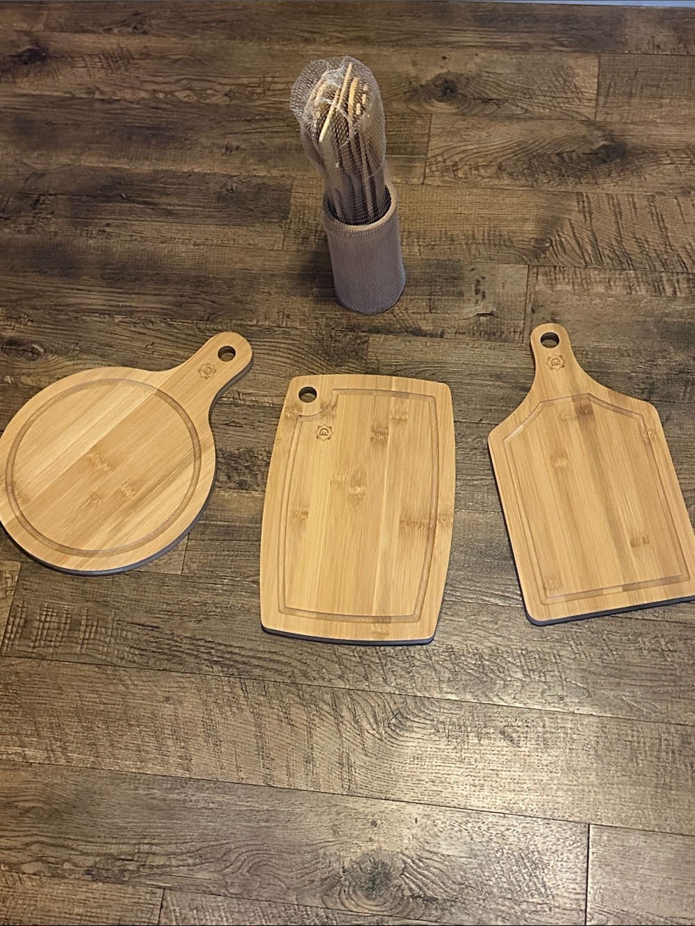 Mi Bamboo Mini Cutting & Serving Board Trio - Natural Bamboo